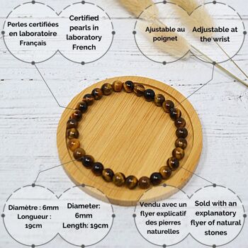 Bracelet Adulte - Pierres naturelles : OEIL DU TIGRE MARRON 4