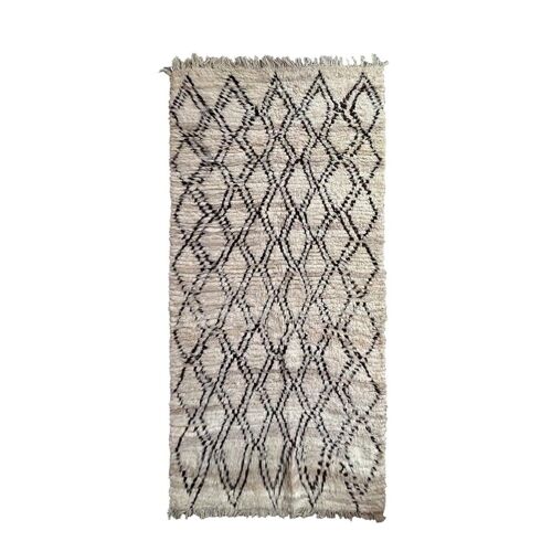 Tapis de couloir Berbere marocain pure laine 96 x 220 cm