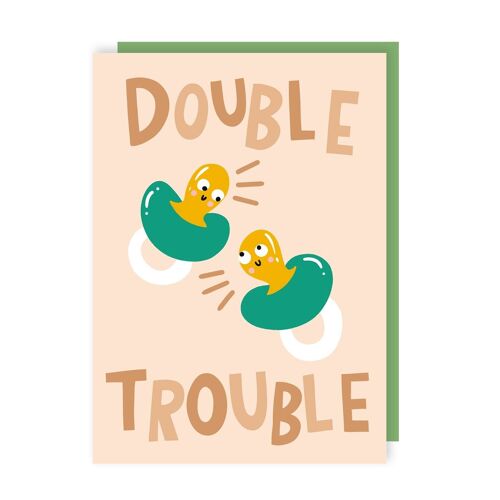 Double Trouble Twins New Baby Card Pack of 6
