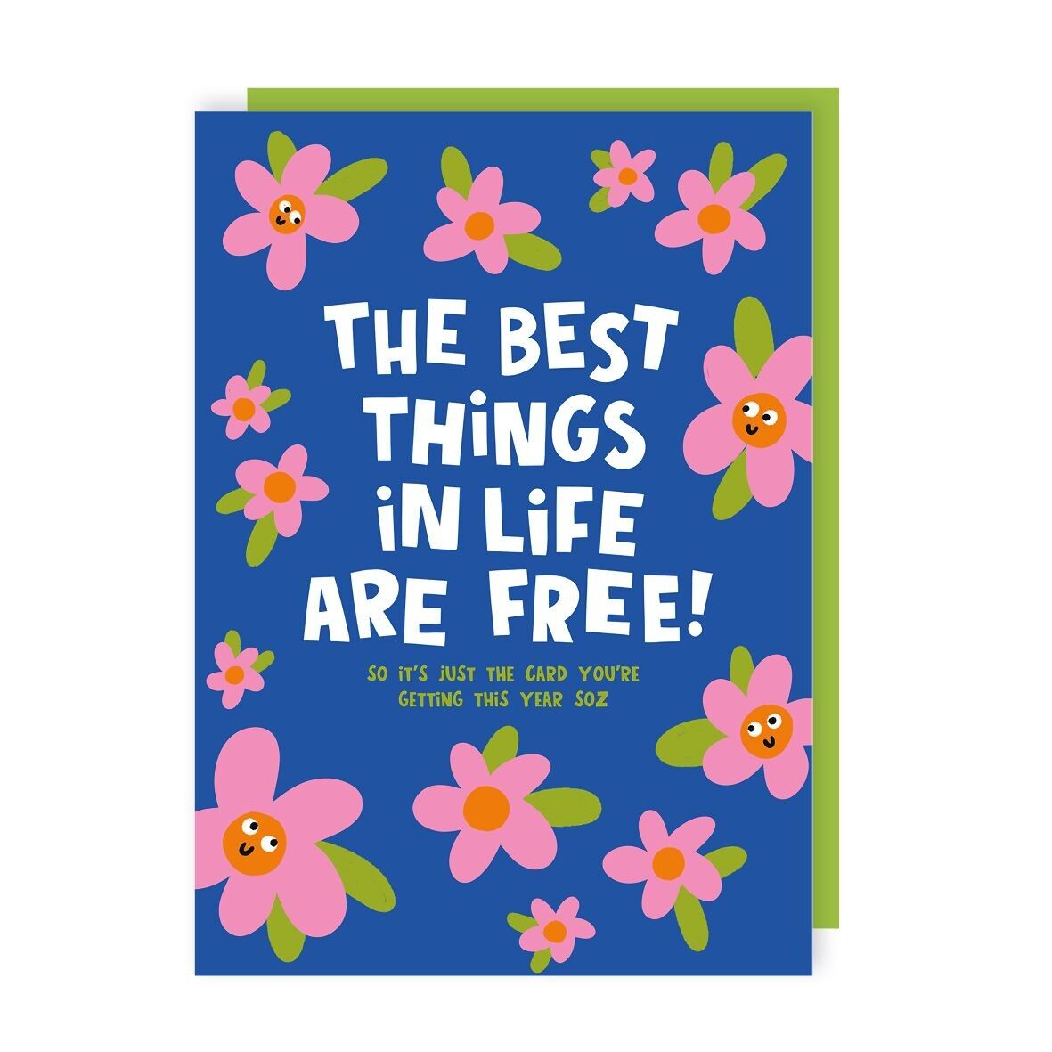 Las mejores cosas de la vida son gratis, divertidas tarjetas de cumpleaños, paquete de 6