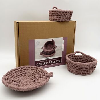 Kit Macramé, Paniers - Mauve - Apprenez à réaliser un ensemble de trois paniers élégants 9