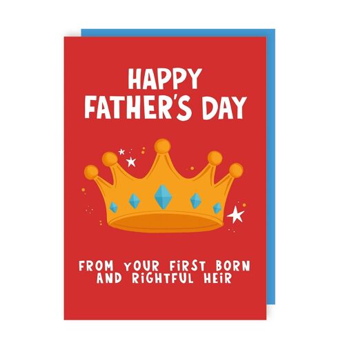 Funny Rightful Heir Fathers Day Card Pack of 6