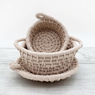 Kit Macramé, Cestas - Desnudo - Aprende a hacer un trío de cestas con estilo