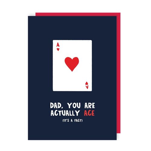 Cute Ace of Hearts Father's Day Card Pack of 6