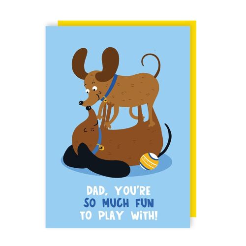 Funny Sausage Dog Father and Son Father's Day Card Pack of 6