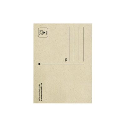 Postal vintage A6 hecha de papel de hierba sostenible