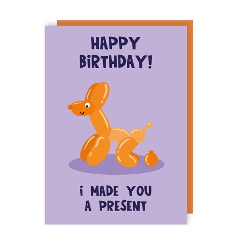 Balloon Dog Birthday Card Pack of 6