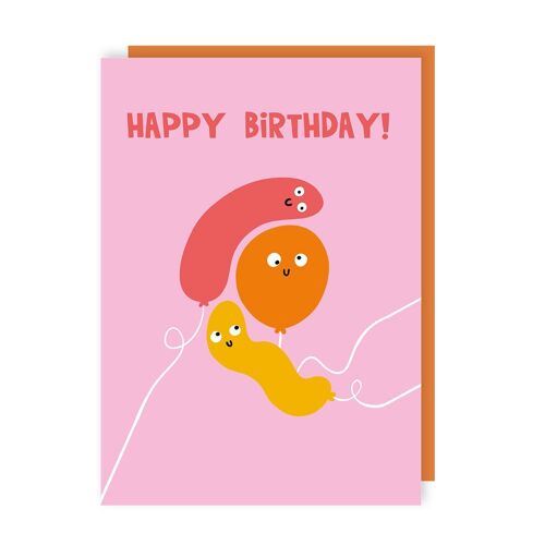 Cute Balloon Birthday Card Pack of 6