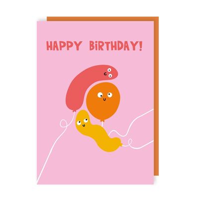 Lindo paquete de tarjetas de cumpleaños con globos de 6