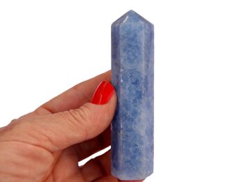 Lot de 5 pièces de cristal de tour de calcite bleue (90 mm) 1