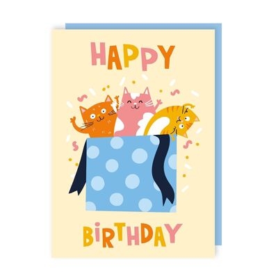 Lot de 6 cartes d'anniversaire avec chat mignon