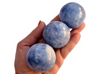 Lot de 1 kg de sphère de calcite bleue (5-6 pièces) – (40 mm – 60 mm) 5