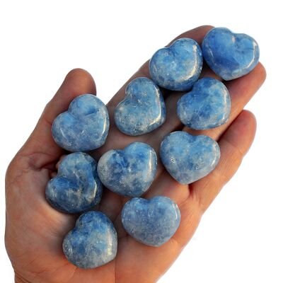 Blaues Calcit-Mini-Kristallherz (30 mm)