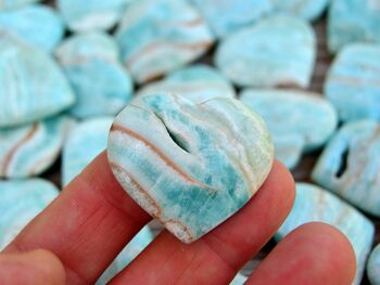 Coeur d'aragonite bleue (25mm - 40mm) 10