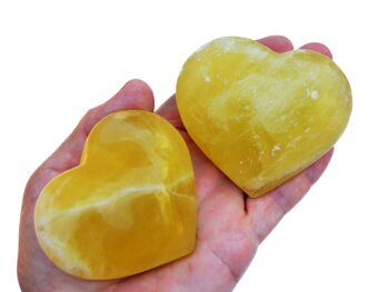 Cristal de cœur de calcite citronnée (50 mm - 80 mm) 8