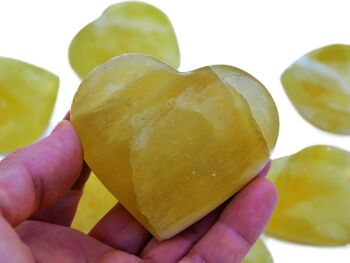 Cristal de cœur de calcite citronnée (50 mm - 80 mm) 10