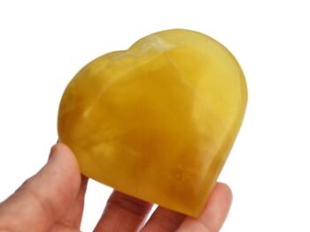 Cristal de cœur de calcite citronnée (50 mm - 80 mm) 11