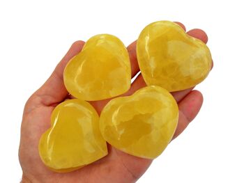 Cristal de cœur de calcite citronnée (50 mm - 80 mm) 12
