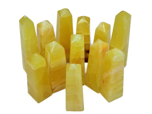 Lemon Calcite Tower (4-8 Pcs) - 1 Kg Yellow Calcite Obelisks