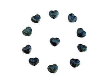 Lot de 10 pièces de cœur de jaspe Kambaba (30 mm) - Cristal de jaspe crocodile 6