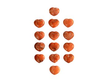 Lot de 10 cœurs de poche en calcite orange (30 mm) 5