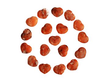 Lot de 10 cœurs de poche en calcite orange (30 mm) 7