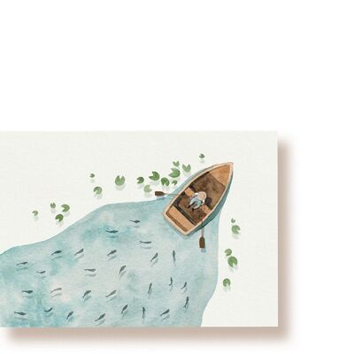 swim along - Boot | Postkarte