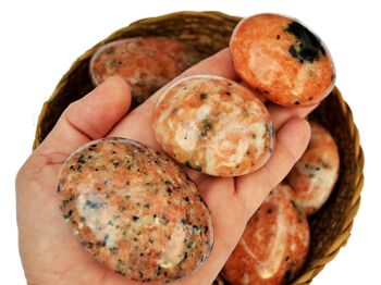 Lot de 1 kg de pierre de palme calcite orange (9-10 pièces) – (40 mm – 65 mm) 2