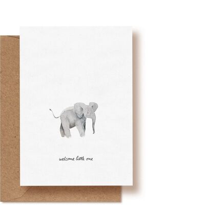 Baby Elefant - welcome little one | Grußkarte