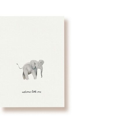 Bebé elefante - bienvenido pequeño | tarjeta postal