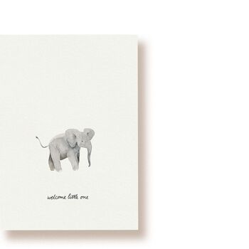 Bébé éléphant - bienvenue petit | carte postale 1