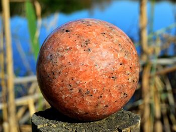 Sphère de cristal de calcite orange XXL (65 mm - 95 mm) 9