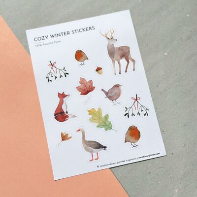 Cozy Winter Sticker aus Recyclingpapier / ohne PVC