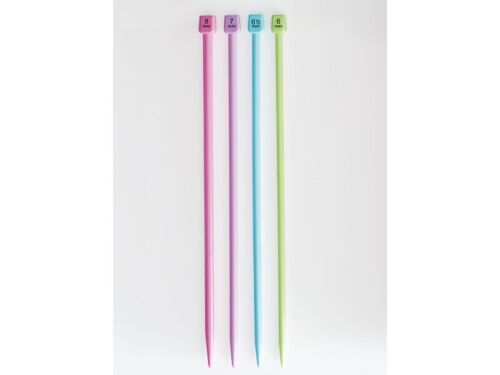 Aiguilles droites colorées plastique 40 cm n°10