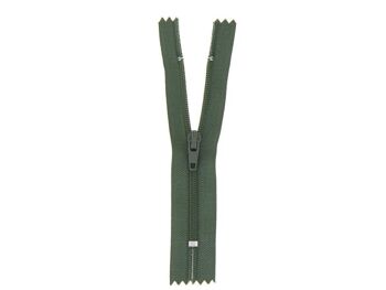 Fermeture nylon non séparable vert armée, 40 cm