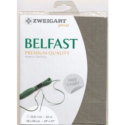 Coupon di lino naturale Belfast 12,6 fili, 48 x 68 cm