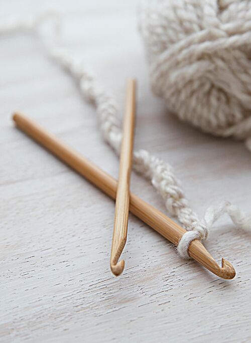 Crochets bambou sans manche, 15 cm n°3.5
