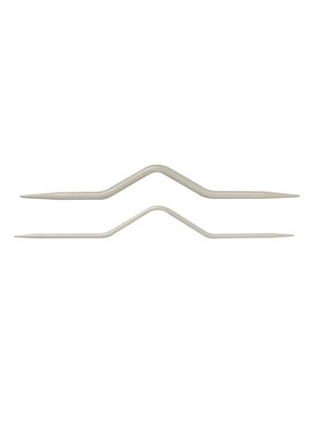 Lot de 2 aiguilles torsades aluminium, 12 cm