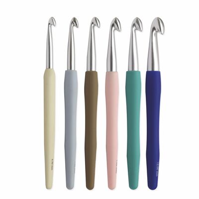 Set mit 6 Knit Pro Häkelnadeln aus Aluminium, 13 cm