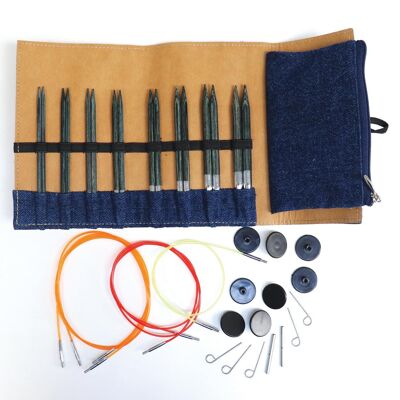 Kit kit 8 pares de agujas intercambiables, madera