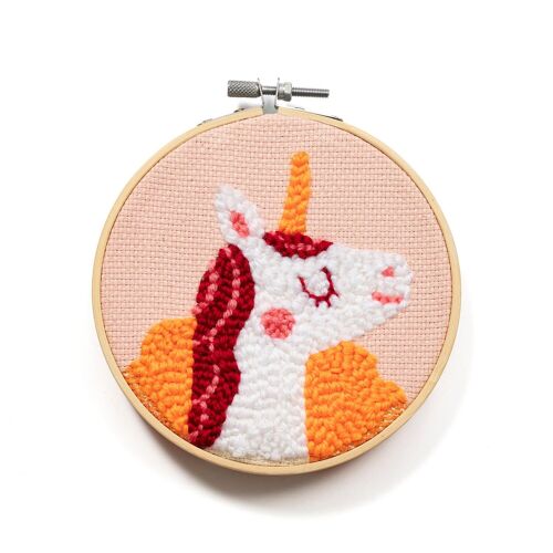 Kit punch needle licorne, 13 cm