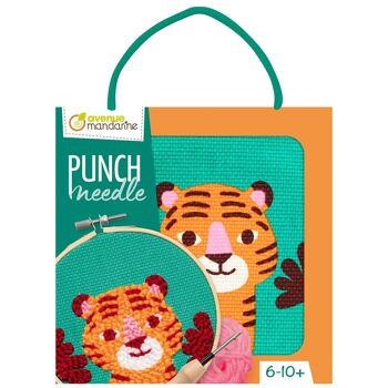 Kit punch needle tigre, 13 cm 2