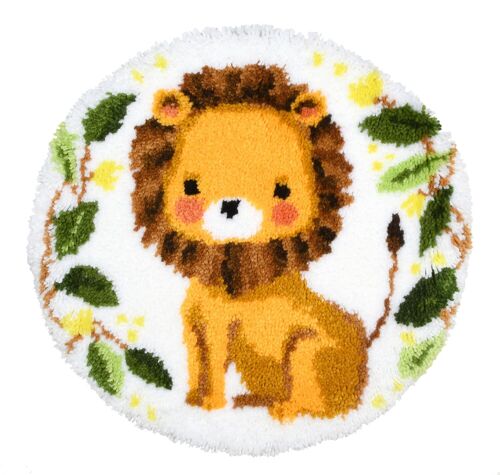 Kit tapis Petit lion, point noué, 55 cm