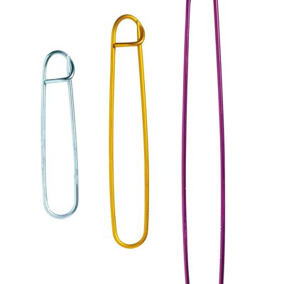 Set di 3 fermamaglie colorati, da 8,5 a 17 cm, Bergère de France