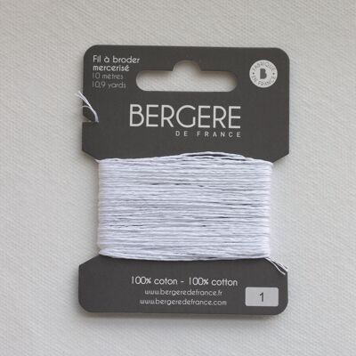 Hilo de bordar blanco 100% algodón, 10 metros, Bergère de France