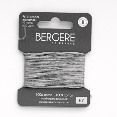 Filo da ricamo grigio medio 100% cotone, 10 metri, Bergère de France