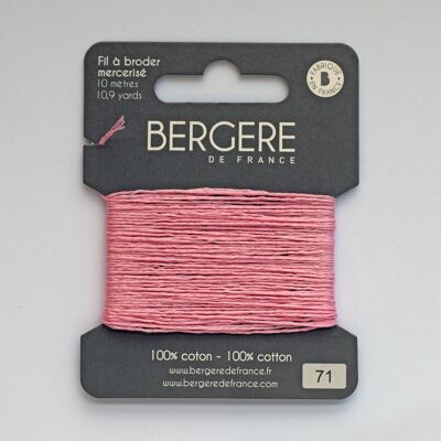Hilo de bordar rosa 100% algodón, 10 metros, Bergère de France