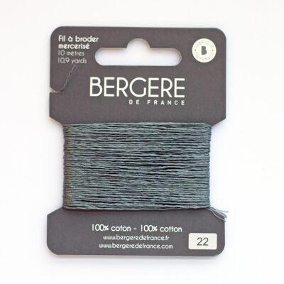 Hilo de bordar gris ceniza 100% algodón, 10 metros, Bergère de France