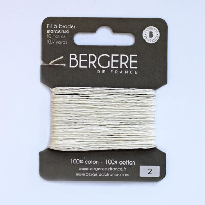 Hilo de bordar marfil 100% algodón, 10 metros, Bergère de France