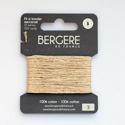 Hellbeiges Stickgarn, 100 % Baumwolle, 10 Meter, Bergère de France